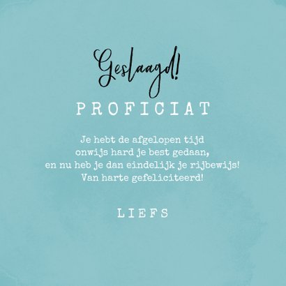 Felicitatiekaart geslaagd rijbewijs auto jongen foto 3