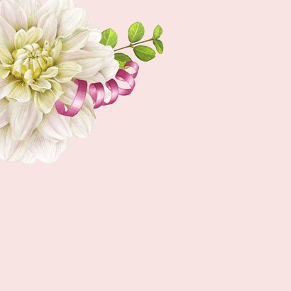 Felicitatiekaart getrouwd dahlia slingers groen en roze 2