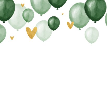 Felicitatiekaart getrouwd 'just married' ballonnen hartjes 2