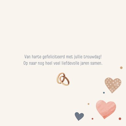 Felicitatiekaart getrouwd kleurrijke hartjes 3