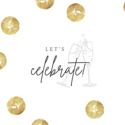 Felicitatiekaart goud champagne geregistreerd partnerschap 2