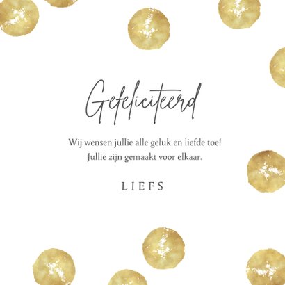 Felicitatiekaart goud champagne geregistreerd partnerschap 3