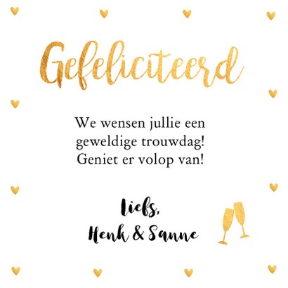 Felicitatiekaart goud typografie 3