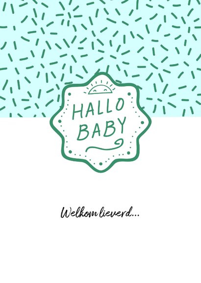 Felicitatiekaart hallo baby jongen 2