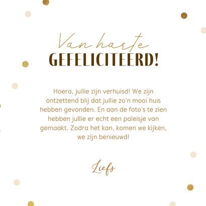 Felicitatiekaart happy new home sleutel confetti 3