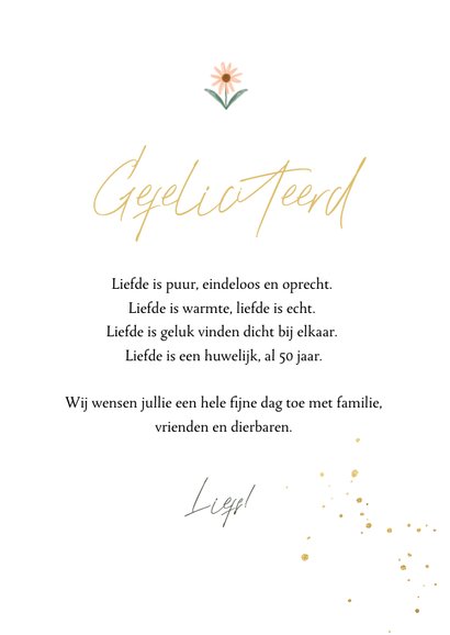Felicitatiekaart hartvorm van blaadjes en bloemen 3