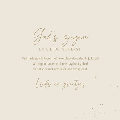 Felicitatiekaart heilig vormsel beige duif hartjes 3