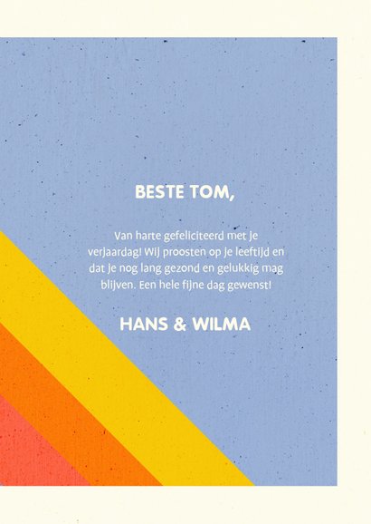 Felicitatiekaart 'HIP HIP HOORAY' typografisch regenboog 3