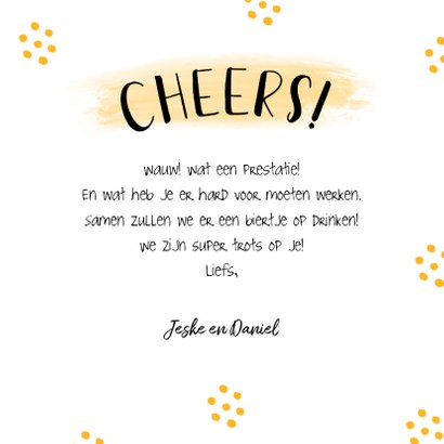 Felicitatiekaart hip met bier en confetti 3