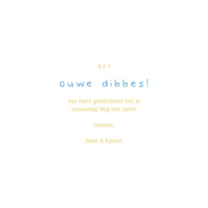 Felicitatiekaart humor ouwe dibbes met confetti 3