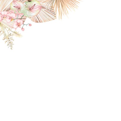 Felicitatiekaart huwelijk droogbloemen orchidee 2