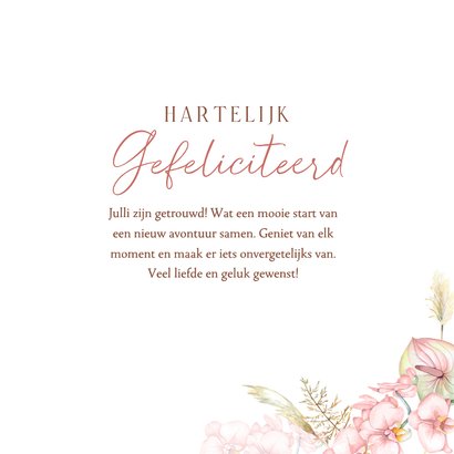 Felicitatiekaart huwelijk droogbloemen orchidee 3