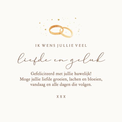 Felicitatiekaart huwelijk getrouwd ringen liefde geluk 3