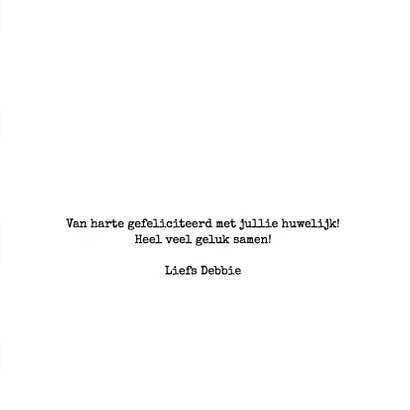 Felicitatiekaart huwelijk hartjes zwart waterverf 3