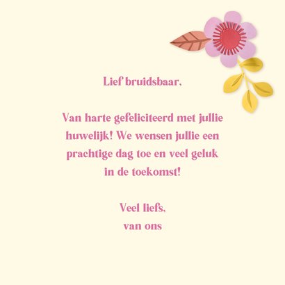 Felicitatiekaart huwelijk herfstbloemen 3