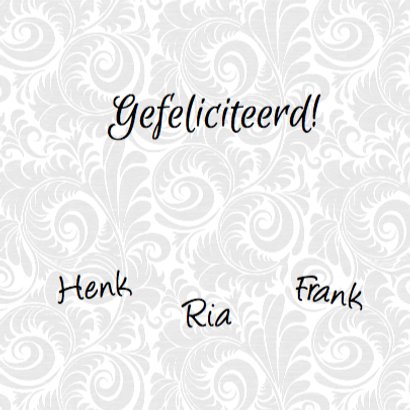 Felicitatiekaart huwelijk met ja-woord en hart 3