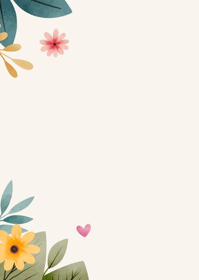 Felicitatiekaart huwelijk met waterverf bloemen 2