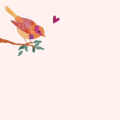 Felicitatiekaart huwelijk vogeltjes 2