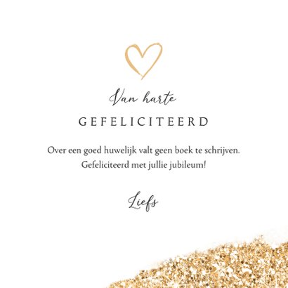 Felicitatiekaart huwelijksjubileum 65 jaar getrouwd goud 3