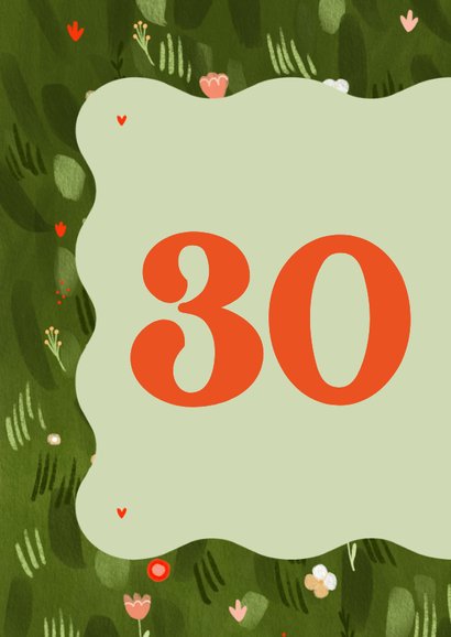 Felicitatiekaart huwelijksjubileum bloemenveld rand 2