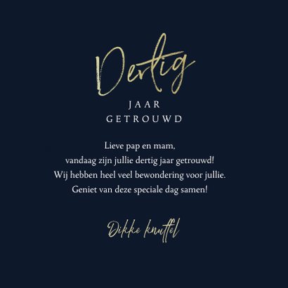 Felicitatiekaart huwelijksjubileum dertig 30 jaar sparkle 3