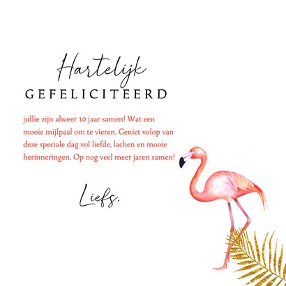 Felicitatiekaart huwelijksjubileum flamingostel 3