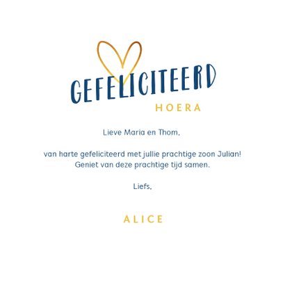 Felicitatiekaart jongen sterren goud voor geboorte 3