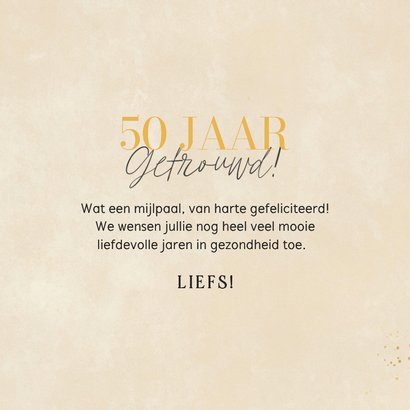 Felicitatiekaart jubileum 50 jaar getrouwd steenlook goud 3