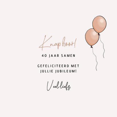 Felicitatiekaart jubileum op fiets met ballonnen 3