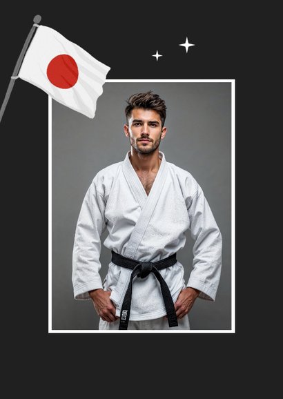 Felicitatiekaart judo zwarte band sport prestatie 2