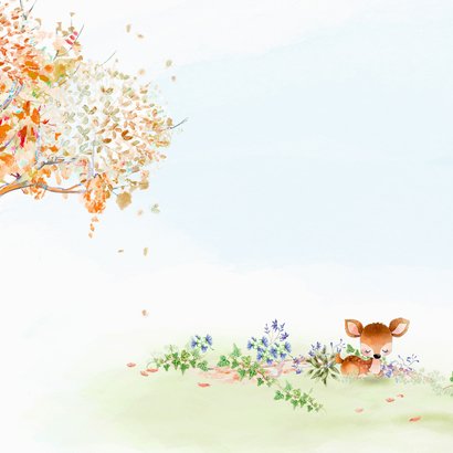 Felicitatiekaart kleinkind hertje en konijn 2