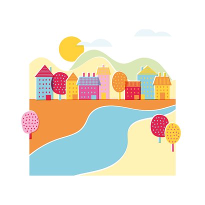Felicitatiekaart landschapje 'happy new home' 2