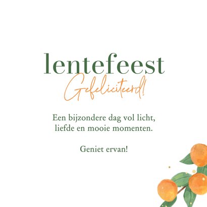Felicitatiekaart lentefeest citrus mandarijn fris zomer 3