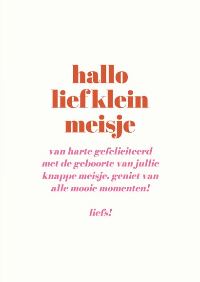 Felicitatiekaart lief klein meisje vrolijk 3