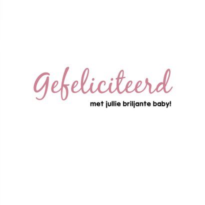 Felicitatiekaart meisje 'Briljante baby' 3