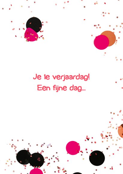 Felicitatiekaart meisje confetti label 3