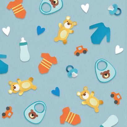Felicitatiekaart met babyillustraties jongen 2