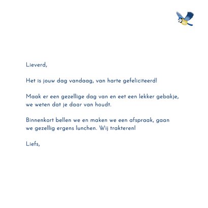 Felicitatiekaart met bloemen en pimpelmeesjes 3