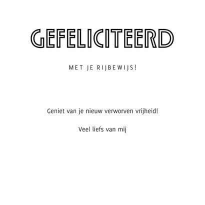 Felicitatiekaart met een auto uit de jaren '30 3