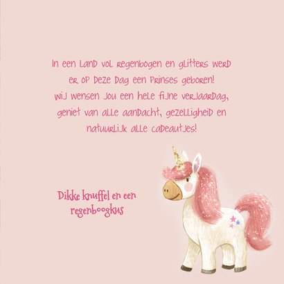 Felicitatiekaart met glitterende unicorn! 3