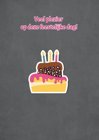 Felicitatiekaart met grote taart - DD 2