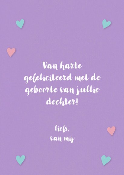 Felicitatiekaart met konijntje geboorte 3