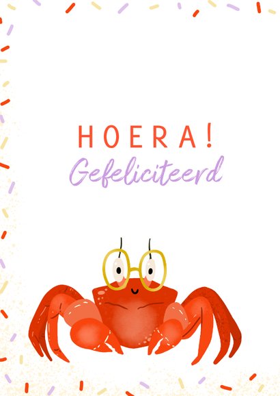 Felicitatiekaart met krab, have a CRAB-tastic Birthday 2