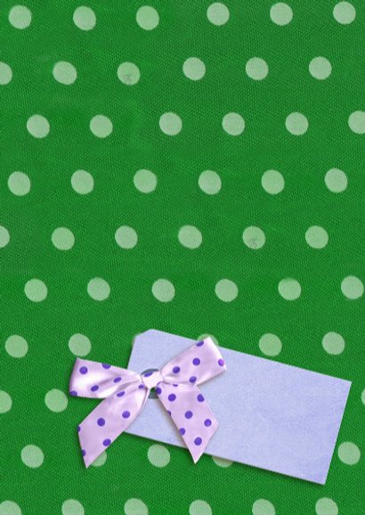Felicitatiekaart met Pioenrozen op groen met stippen 3