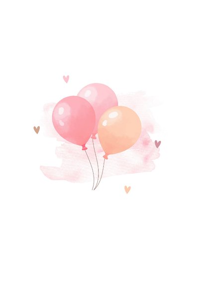 Felicitatiekaart met roze ballonnetjes 2