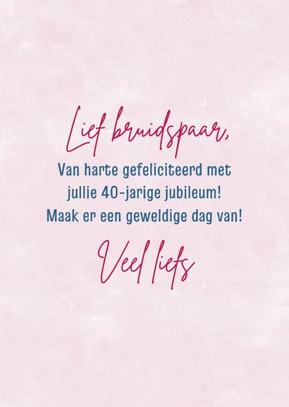 Felicitatiekaart met rozen voor jubileum  3