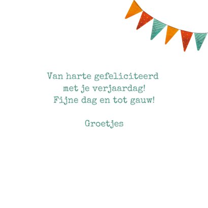 Felicitatiekaart met tekst en slingers 3