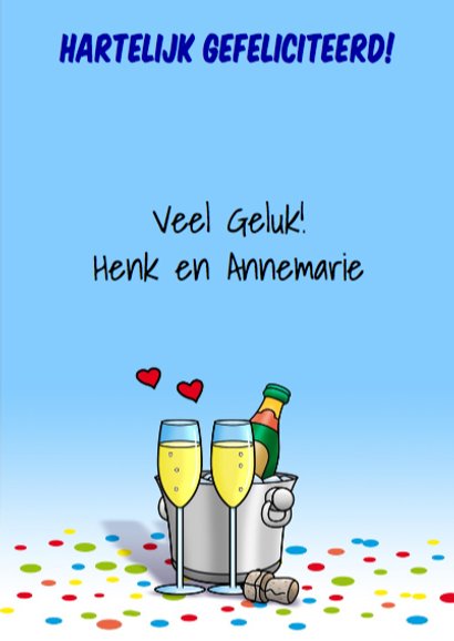Felicitatiekaart met uniek stel. Geregistreerd partnerschap. 3