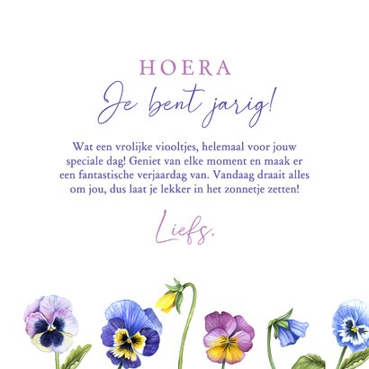 Felicitatiekaart met veel viooltjes 3