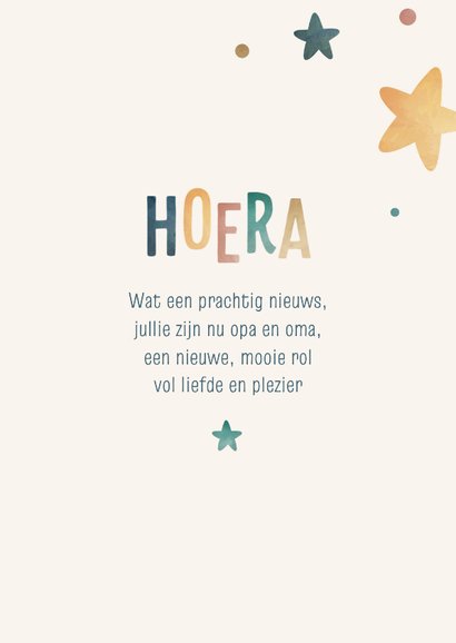 Felicitatiekaart met waterverf sterretjes 3